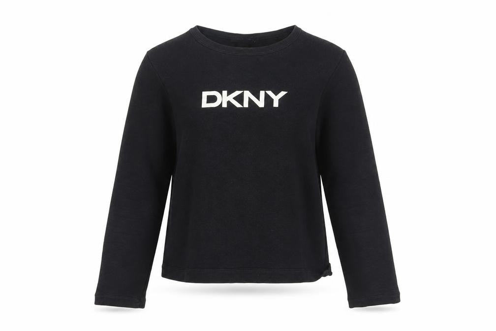 Front view of DKNY Women's Black Pullover Sweatshirt M