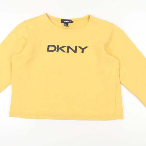 DKNY Women's Yellow Pullover Sweatshirt, Size S