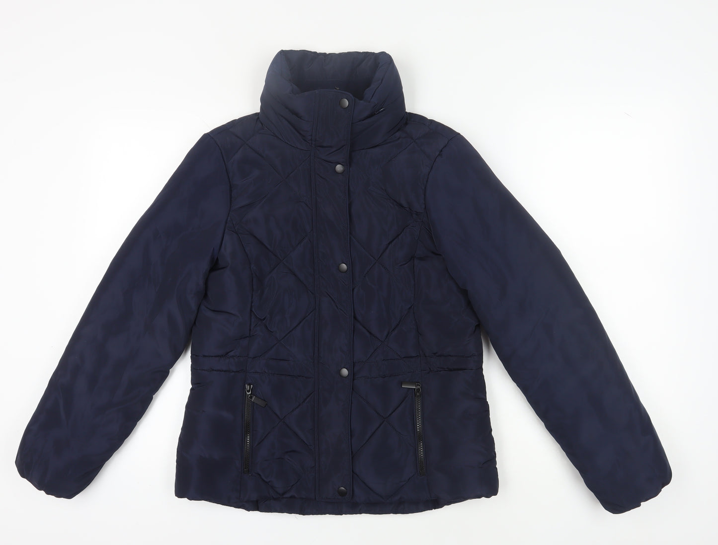 Marks and Spencer Women's Blue Puffer Jacket Size 10 - Winter Essential