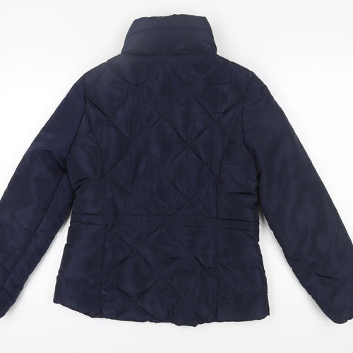 Marks and Spencer Women's Blue Puffer Jacket Size 10 - Winter Essential