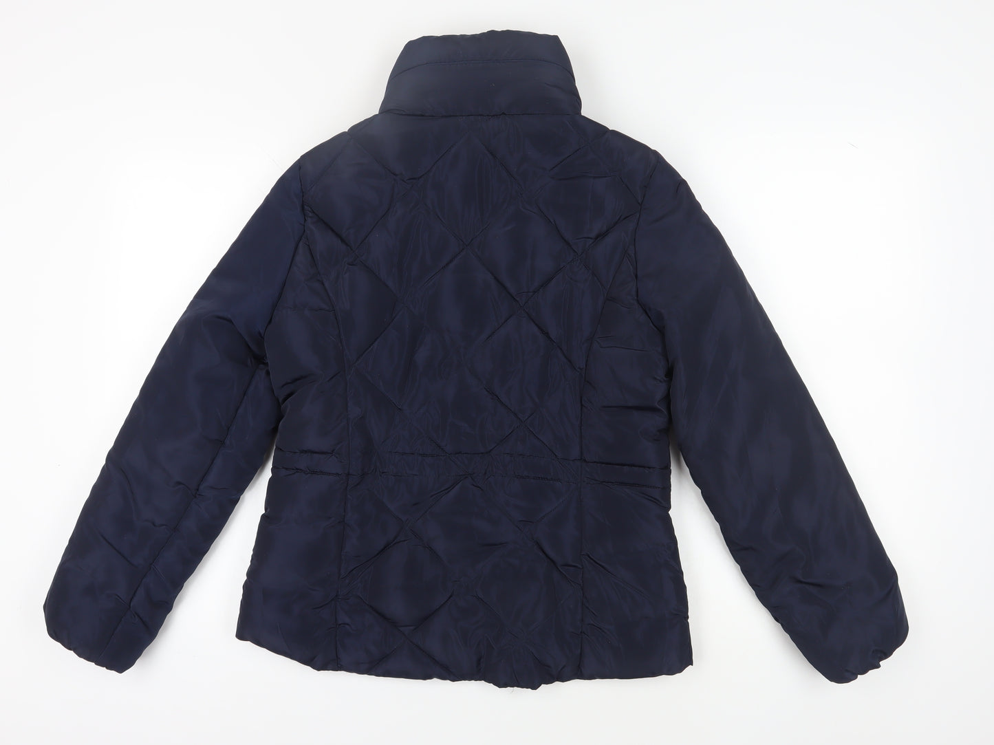 Marks and Spencer Women's Blue Puffer Jacket Size 10 - Winter Essential