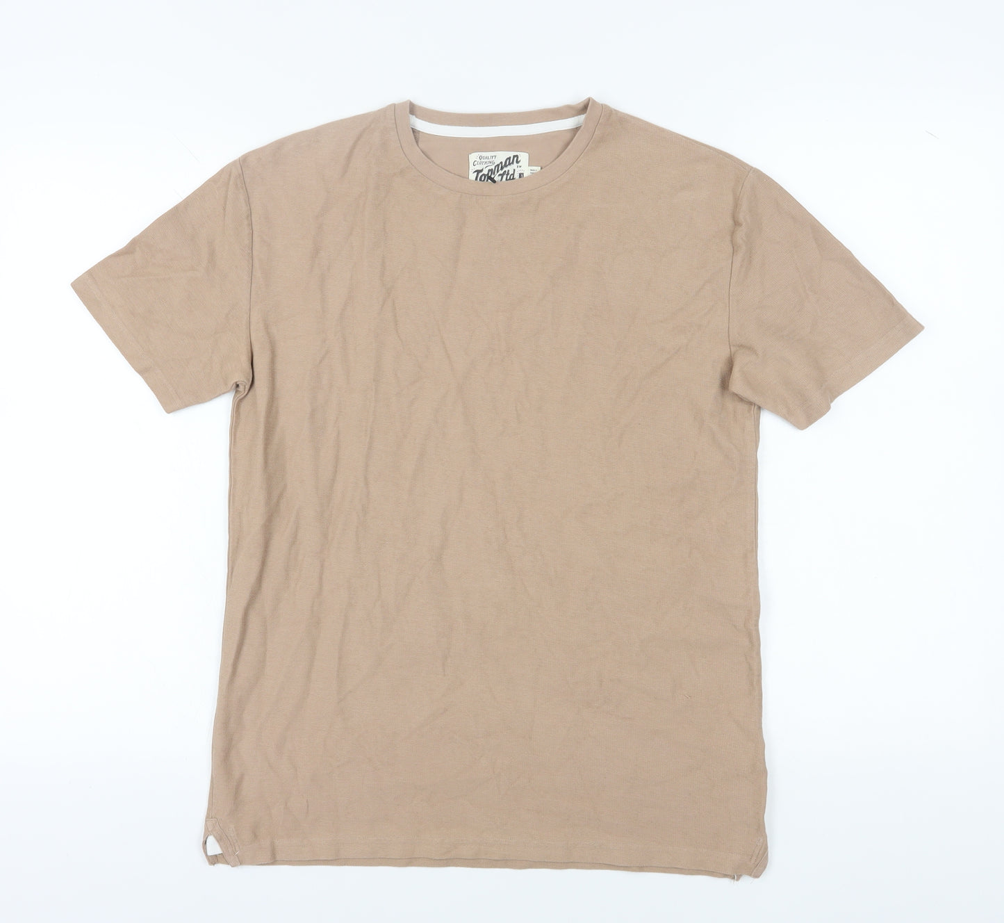 Topman Men's Beige XS Crew Neck T-Shirt