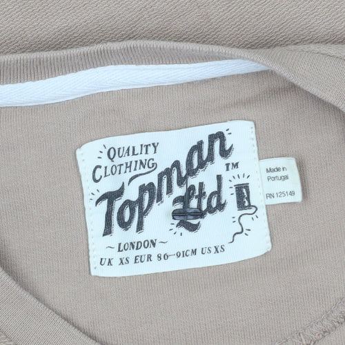 Topman Men's Beige XS Crew Neck T-Shirt