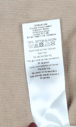 Topman Men's Beige XS Crew Neck T-Shirt