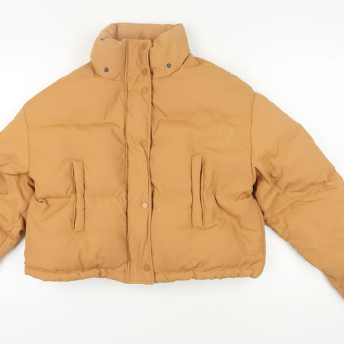 H&M Women's Beige Puffer Jacket Fits Size 4 Winter Style