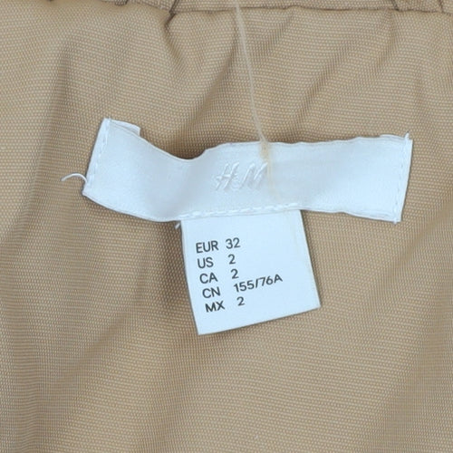 H&M Women's Beige Puffer Jacket Fits Size 4 Winter Style