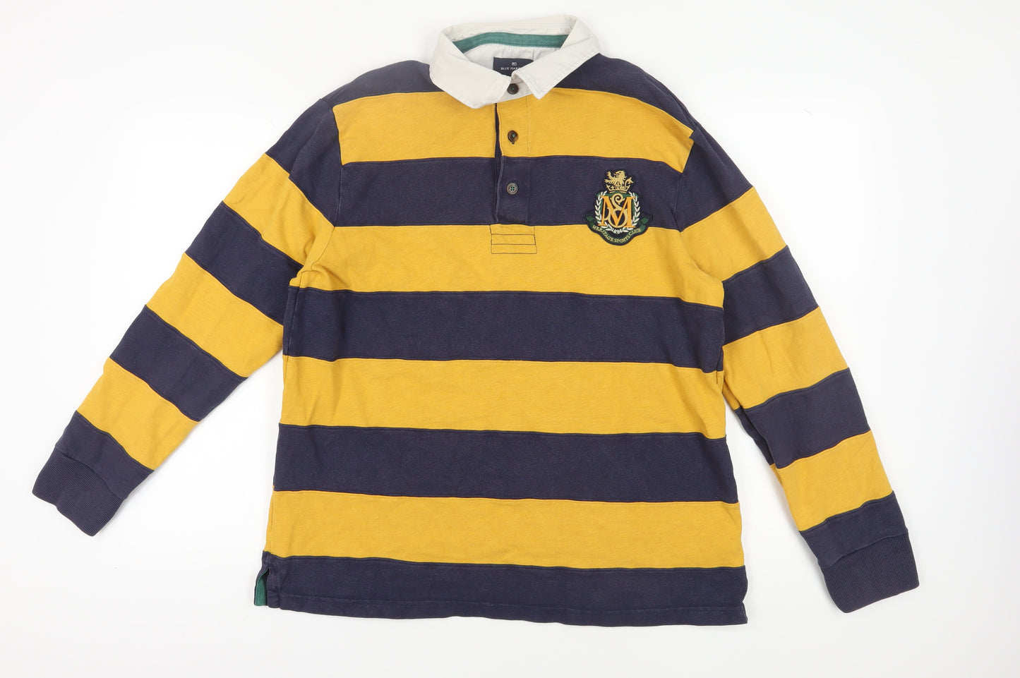 Marks and Spencer Men's L Multicoloured Striped Polo
