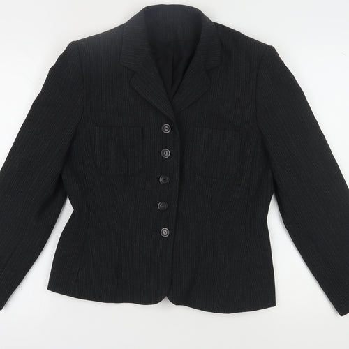 Petite Principles Black Pinstripe Women's Suit Jacket