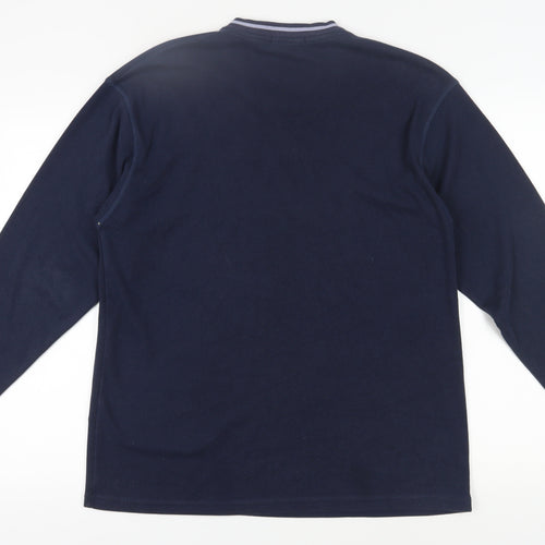 Marks and Spencer Men's Blue V-Neck Pullover Sweatshirt M