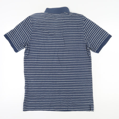 Fabri 8 Men's Blue Striped Polo Shirt Medium