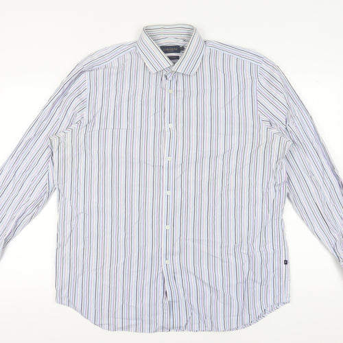Osborne Men's Multicoloured Striped Shirt, Size 17.5