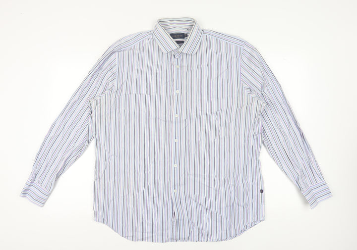 Osborne Men's Multicoloured Striped Shirt, Size 17.5
