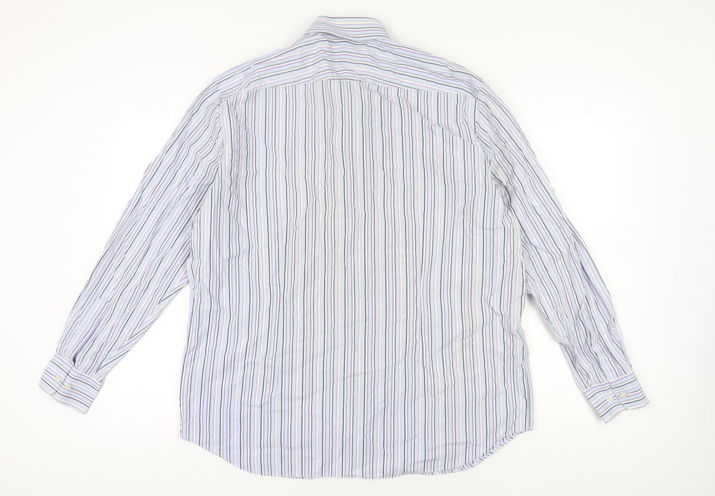 Osborne Men's Multicoloured Striped Shirt, Size 17.5