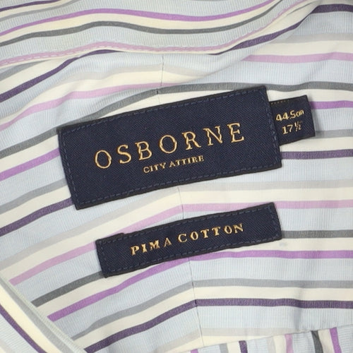 Osborne Men's Multicoloured Striped Shirt, Size 17.5