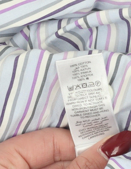 Osborne Men's Multicoloured Striped Shirt, Size 17.5