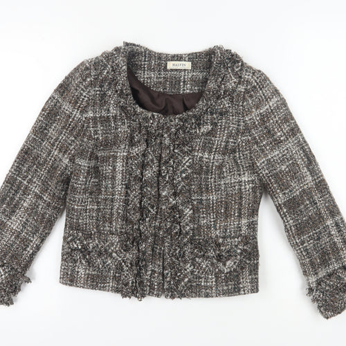 Malvin Women's Brown Plaid Boucle Blazer Size 10