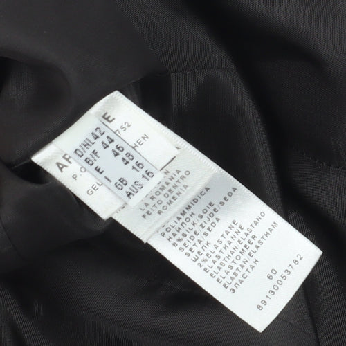 Apanage Women's Grey Wool Blazer, Size 14 Double Breasted