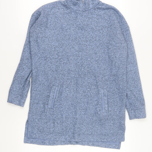 Next Women's Blue Knit Jersey Mock Neck Top - Size 10