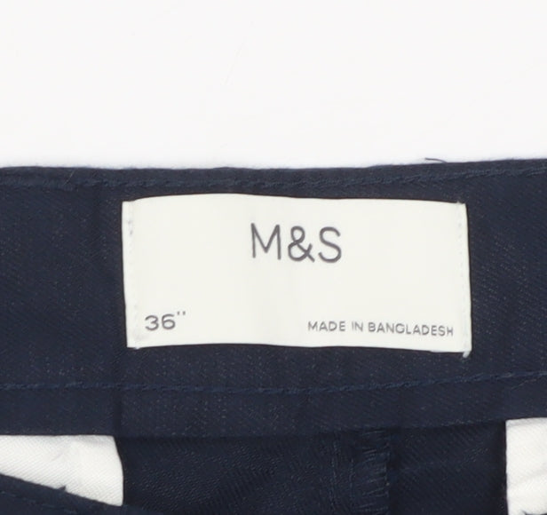 Marks and Spencer Men's Blue Chino Shorts Size 36