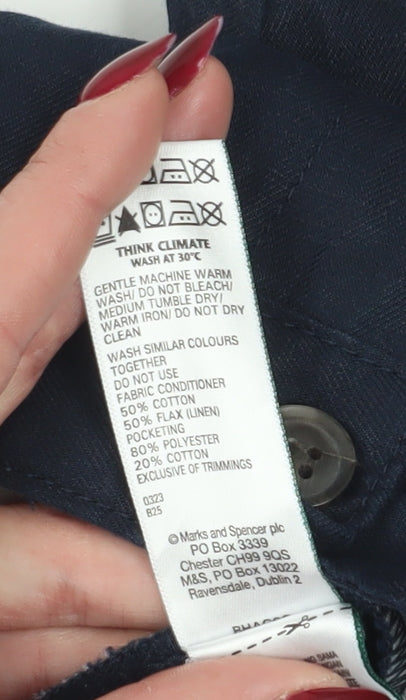 Marks and Spencer Men's Blue Chino Shorts Size 36