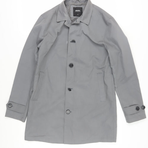 Burton Menswear Grey Cotton Trench Coat for Men M