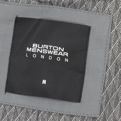 Burton Menswear Grey Cotton Trench Coat for Men M