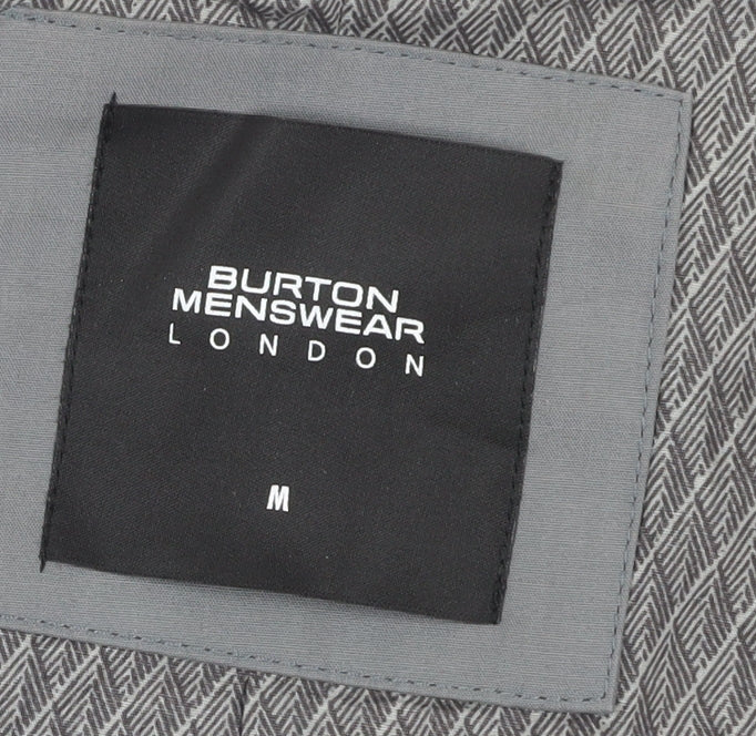 Burton Menswear Grey Cotton Trench Coat for Men M