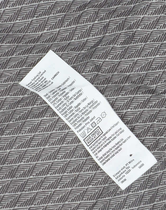 Burton Menswear Grey Cotton Trench Coat for Men M
