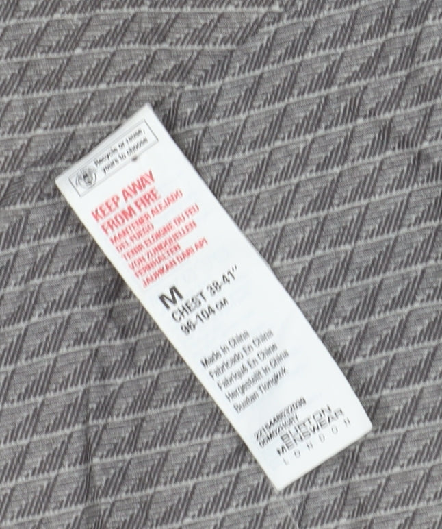 Burton Menswear Grey Cotton Trench Coat for Men M