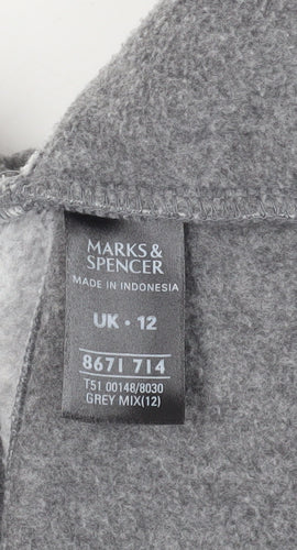 Marks and Spencer Women's Grey Fleece Jacket Size 12