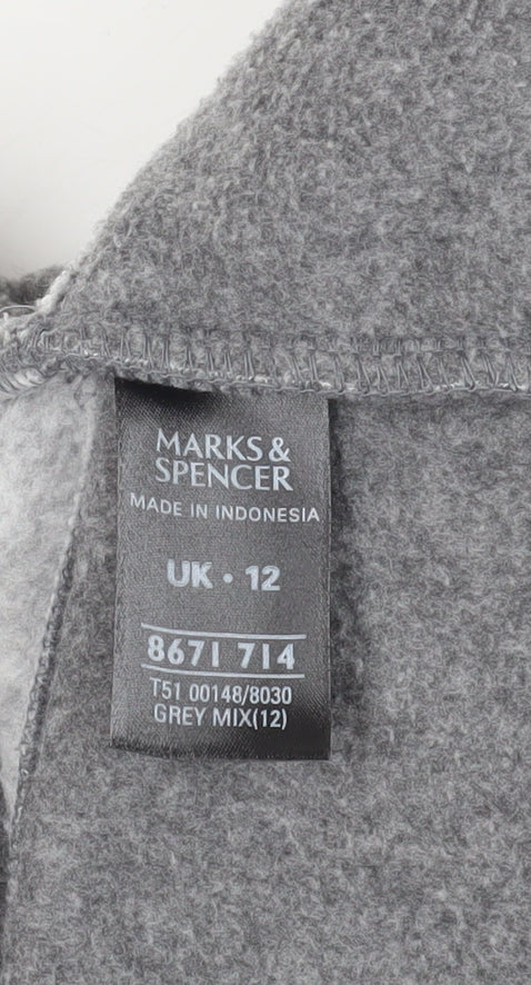 Marks and Spencer Women's Grey Fleece Jacket Size 12