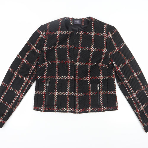 Marks and Spencer Women's Black Check Blazer Size 10