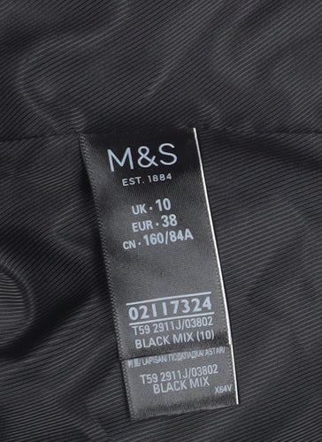 Marks and Spencer Women's Black Check Blazer Size 10