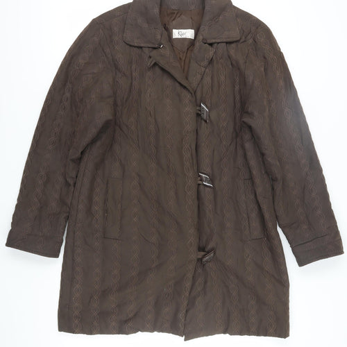 Klass Women's Brown Trench Coat, Size S, Button Closure