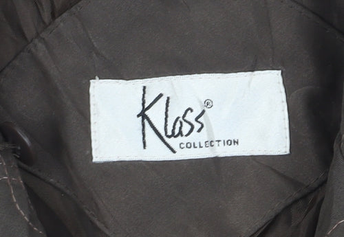 Klass Women's Brown Trench Coat, Size S, Button Closure