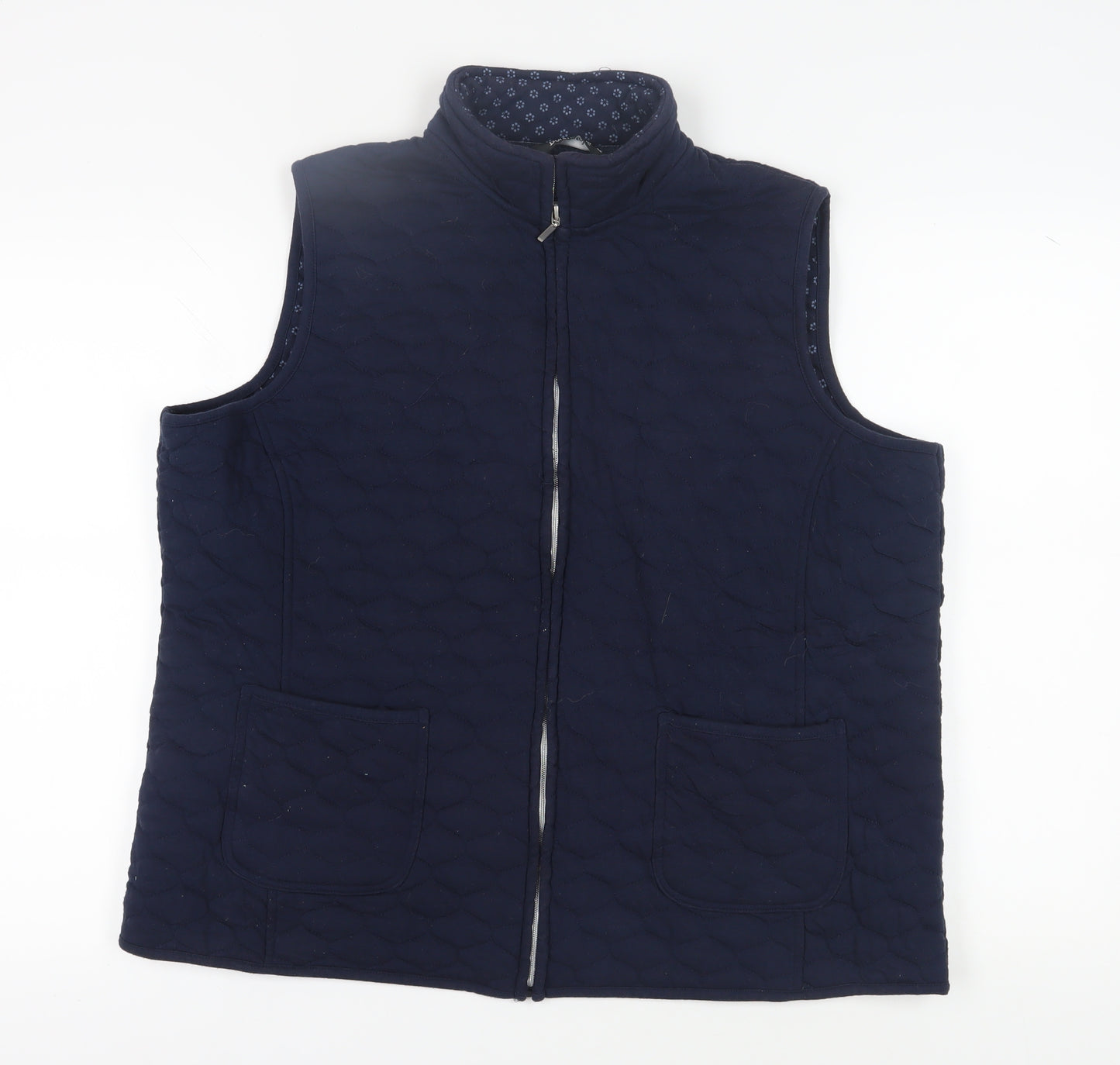 Bonmarché Women's Blue Quilted Waistcoat Size 22 Casual