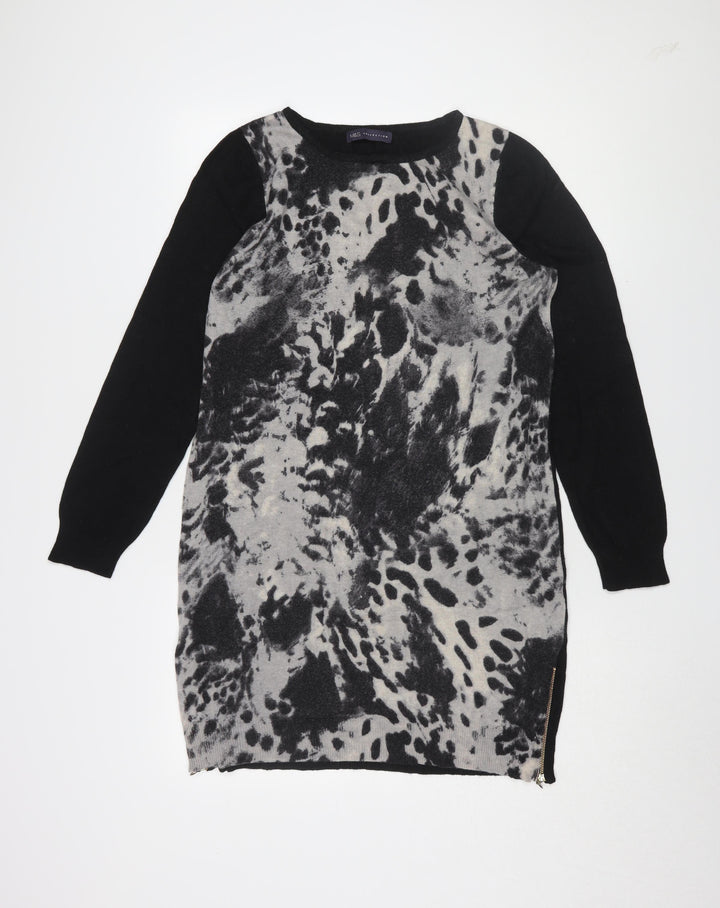 Marks and Spencer Women's Black Animal Print Pullover, Size 16