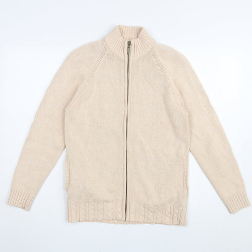 Jumper Women's Beige Knit Jacket, Size S, Full Zip
