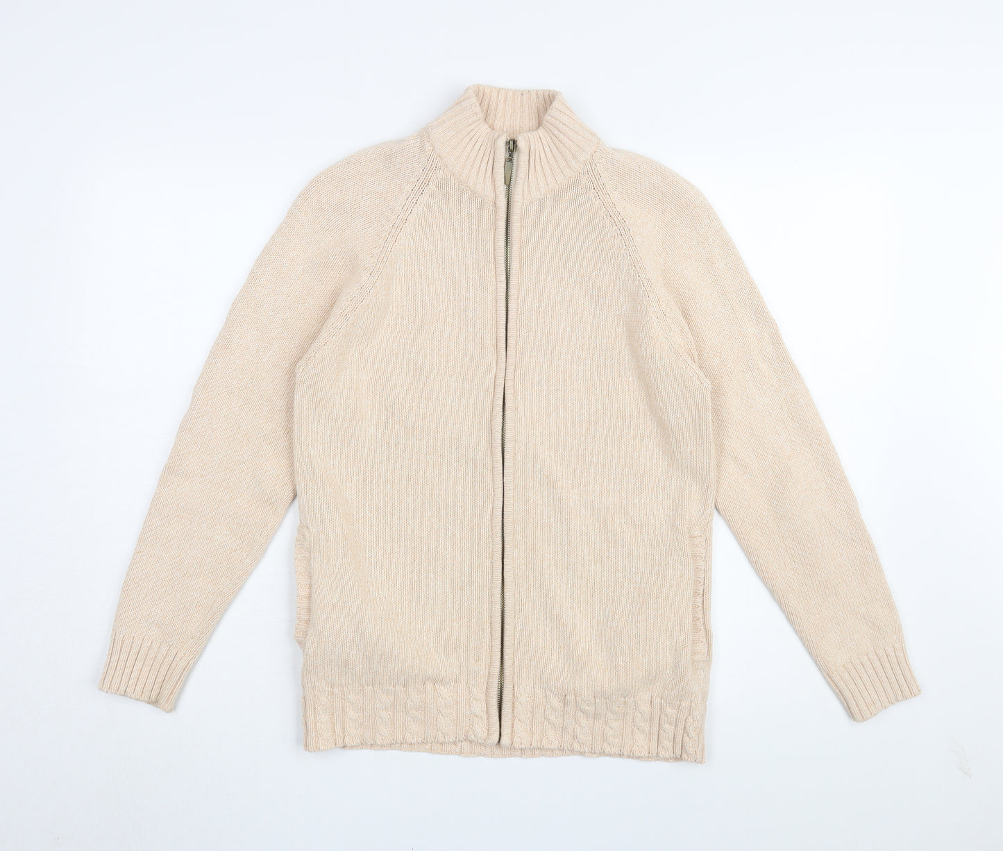 Jumper Women's Beige Knit Jacket, Size S, Full Zip