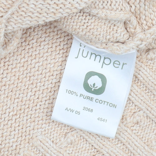 Jumper Women's Beige Knit Jacket, Size S, Full Zip