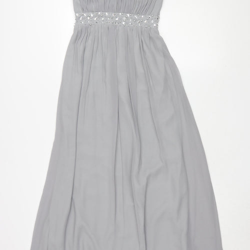 Quiz Women's Grey A-Line Sleeveless Long Dress