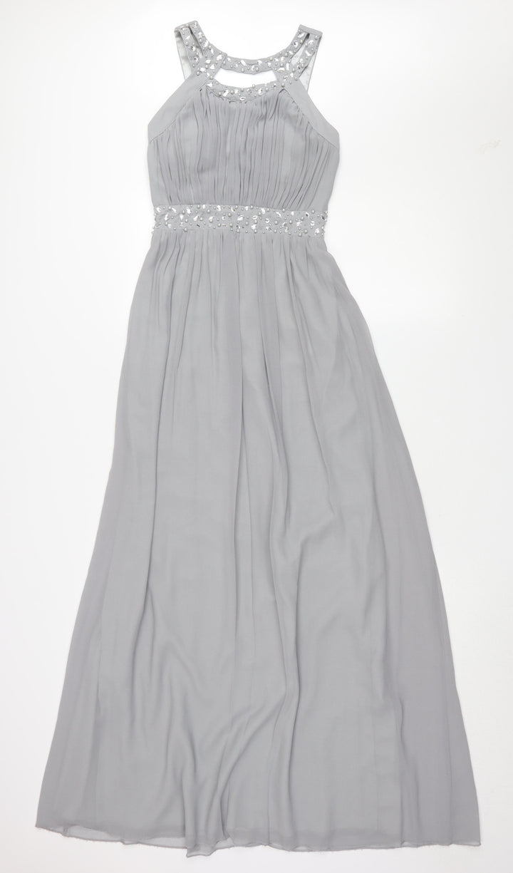 Quiz Women's Grey A-Line Sleeveless Long Dress