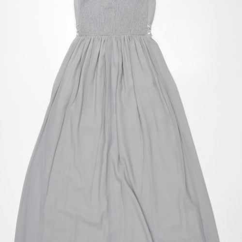 Quiz Women's Grey A-Line Sleeveless Long Dress