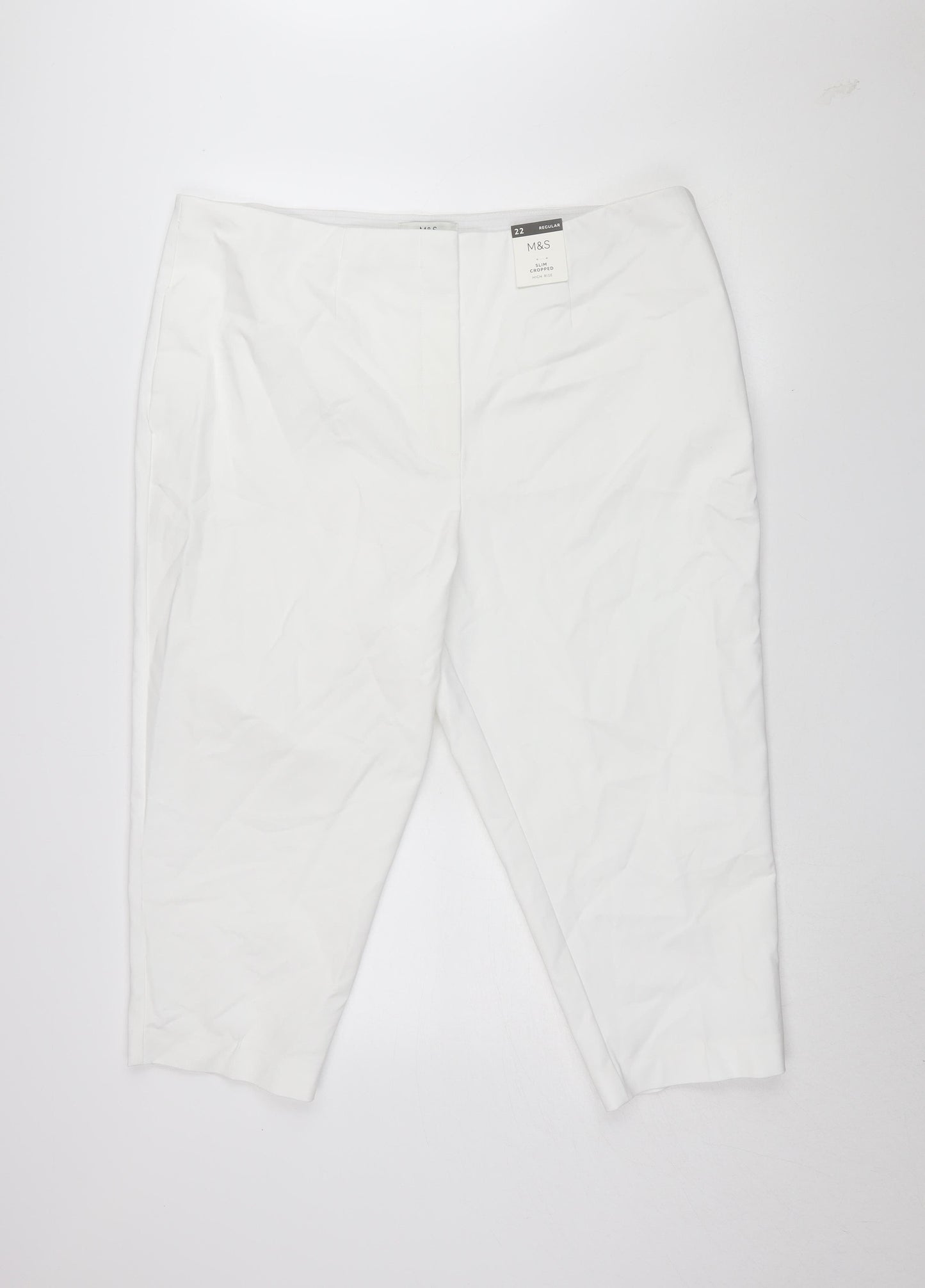 Marks and Spencer Women's White Cropped Trousers Size 22