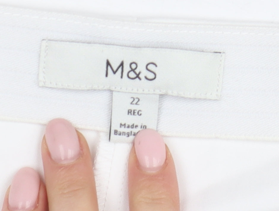 Marks and Spencer Women's White Cropped Trousers Size 22