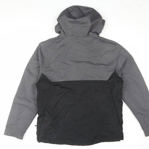 Next Men's Black Grey Jacket M Hooded Windbreaker