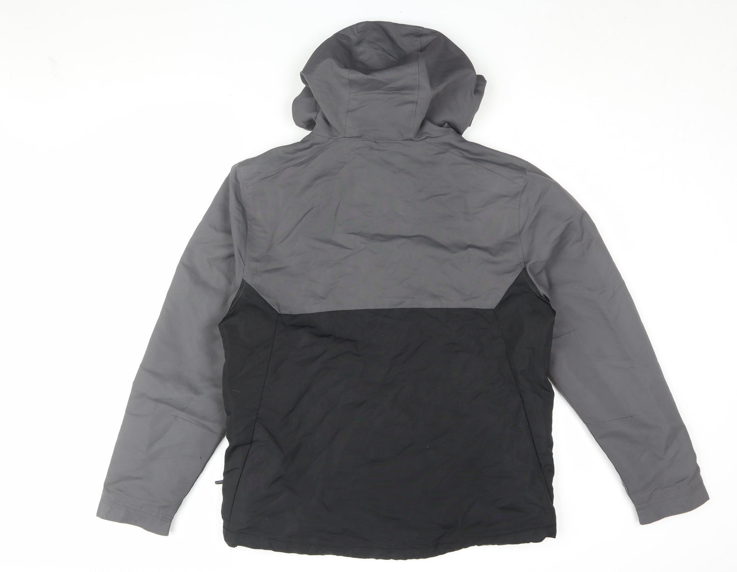 Next Men's Black Grey Jacket M Hooded Windbreaker
