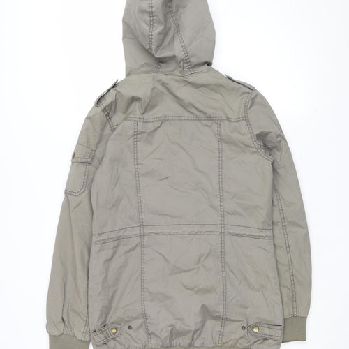 H&M Women's Grey Parka Jacket, Size 10, Autumn Style