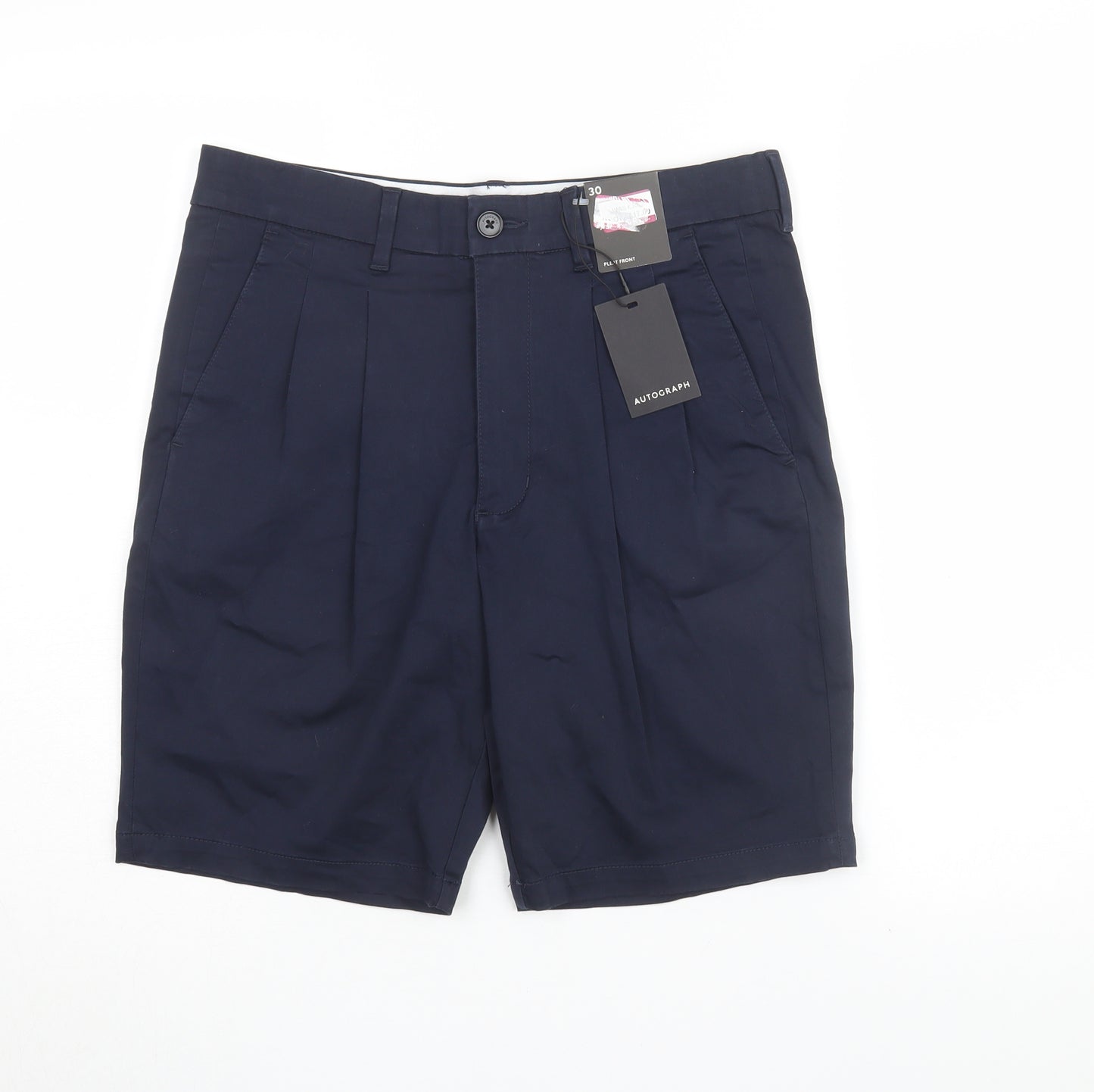 Marks and Spencer Men's Blue Chino Shorts, Size M