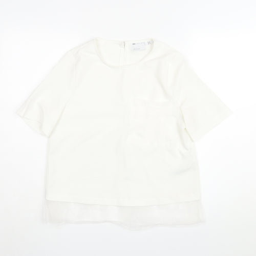 ASOS DESIGN Women's Ivory Blouse UK 8 Round Neck